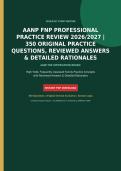 AANP FNP Professional Practice Review 2026-2027 &vert; 350 Original Practice Questions with Verified Answers & Detailed Rationales &vert; Latest Scope & Legal Guide &vert; Graded A&plus;