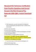 Maryland EEG Technician Certification &NewLine;Exam Practice Questions And Correct &NewLine;Answers &lpar;Verified Answers&rpar; Plus &NewLine;Rationale 2026 Q&A&vert; Instant Download &NewLine;Pdf 