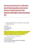 Maryland Cytotechnician Certification &NewLine;Exam Practice Questions And Correct &NewLine;Answers &lpar;Verified Answers&rpar; Plus &NewLine;Rationale 2026 Q&A&vert; Instant Download &NewLine;Pdf 