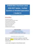 AMEDD BOLC Final Exam Latest 2026-2027 Update Verified Questions & Detailed  Explanations  Graded A&plus;