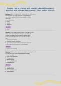 Nursing Care of a Patient with Substance Related Disorders &vert;&NewLine;Questions with 100&percnt; Verified Answers &vert; Latest Update 2026&sol;2027