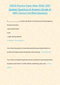 CMCA  Practice Exam &lpar;New 2026&sol; 2027 Update&rpar; Questions & Answers &lbrace;Grade A&rcub; 100&percnt; Correct &lpar;Verified Solutions&rpar;