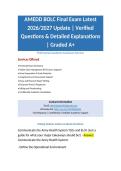 AMEDD BOLC Final Exam Latest 2026-2027 Update Verified Questions & Detailed Explanations Graded A&plus;