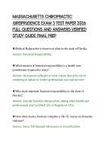 MASSACHUSETTS CHIROPRACTIC JURISPRUDENCE EXAM 3 TEST PAPER 2026 FULL QUESTIONS AND ANSWERS VERIFIED STUDY GUIDE FINAL PREP&period;pdf&NewLine;&NewLine;