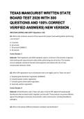 TEXAS MANICURIST WRITTEN STATE BOARD TEST 2026  WITH 300 QUESTIONS AND CORRECT ANSWERS&lpar;100&percnt; CORRECT VERIFIED ANSWERS&rpar; NEW VERSION