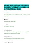 MASSACHUSETTS PESTICIDE LICENSE TEST BANK COMPLETE QUESTIONS ACCURATE ANSWERS PREMIUM REVIEW&period;pdf&NewLine;&NewLine;