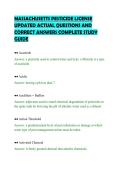 MASSACHUSETTS PESTICIDE LICENSE UPDATED ACTUAL QUESTIONS AND CORRECT ANSWERS COMPLETE STUDY GUIDE&period;pdf&NewLine;&NewLine;