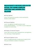 MASSACHUSETTS PESTICIDE APPLICATOR ACTUAL TEST PAPER COMPLETE QUESTIONS AND ANSWERS FULL SOLUTION&period;pdf&NewLine;&NewLine;