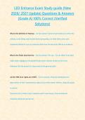 LEO Entrance Exam Study guide &lpar;New 2026&sol; 2027 Update&rpar; Questions & Answers &lbrace;Grade A&rcub; 100&percnt; Correct &lpar;Verified Solutions&rpar;&NewLine;&NewLine;
