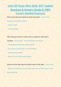 Utah LEO Study &lpar;New 2026 2027 Update&rpar; Questions & Answers -Grade A- 100- Correct &lpar;Verified Solutions&rpar;&period;