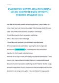 PSYCHIATRIC MENTAL HEALTH NURSING&NewLine;NCLEX&vert; COMPLETE EXAM SET WITH&NewLine;VERIFIED ANSWERS 2026
