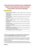 OHIO WASTEWATER OPERATOR CLASS A EXAMINATION &NewLine;COMPLETE QUESTIONS AND DETAILED SOLUTIONS &NewLine;LATEST UPDATE THIS YEAR JUST RELEASED