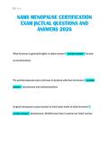NAMS MENOPAUSE CERTIFICATION&NewLine;EXAM &vert;ACTUAL QUESTIONS AND&NewLine;ANSWERS 2026 