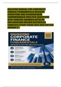 SOLUTION MANUAL FOR CORPORATE FINANCE FUNDAMENTALS DECISION STRUCTURE AND STAKEHOLDERS COMPREHENSIVE PRACTICE QUESTIONS WITH VERIFIED ANSWERS DETAILED EXPLANATIONS REVIEW RATIONALES COMPLETE STUDY GUIDE 2025 2026 EDITION GRADED A &plus;
