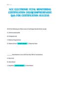 NCC ELECTRONIC FETAL MONITORING&NewLine;CERTIFICATION 2026&vert;COMPREHENSIVE&NewLine;Q&A FOR CERTIFICATION SUCCESS 