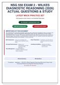 NSG 550 Exam 2 - Wilkes Diagnostic Reasoning &lpar;2026&rpar; &vert; 190 Actual Questions with Answers & Detailed Rationales