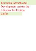Test Bank for Growth and Development Across the Lifespan 3rd Edition by Leifer &vert; All Chapters &vert; Complete Questions & Answers &vert; Updated 2027&sol;2028