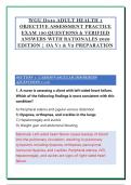WGU D444 ADULT HEALTH 1 &NewLine;OBJECTIVE ASSESSMENT PRACTICE &NewLine;EXAM 100 QUESTIONS & VERIFIED &NewLine;ANSWERS WITH RATIONALES 2026 &NewLine;EDITION &vert; OA V1 & V2 PREPARATION
