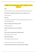 ACRP CP Test Questions with Verified Correct&NewLine;Answers
