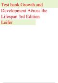 Test Bank for Growth and Development Across the Lifespan 3rd Edition by Leifer &vert; All Chapters &vert; Updated 2027&sol;2028