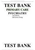 Test Bank for Primary Care Psychiatry 3rd Edition by McCarron & Xiong &vert; All Chapters &vert; Updated 2027&sol;2028