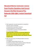 Maryland Marine Contractor License &NewLine;Exam Practice Questions And Correct &NewLine;Answers &lpar;Verified Answers&rpar; Plus &NewLine;Rationale 2026 Q&A&vert; Instant Download &NewLine;Pdf 