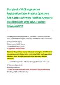 Maryland HVACR Apprentice &NewLine;Registration Exam Practice Questions &NewLine;And Correct Answers &lpar;Verified Answers&rpar; &NewLine;Plus Rationale 2026 Q&A&vert; Instant &NewLine;Download Pdf 