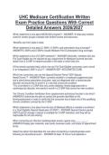 UHC Medicare Certification Written&NewLine;Exam Practice Questions With Correct&NewLine;Detailed Answers 2026&sol;2027