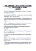UHC Medicare Certification Study Guide&NewLine;Exam Questions With Answers&NewLine;2026&sol;2027