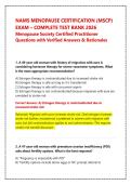  NAMS Menopause Certification Exam Prep&colon; MSCP Complete Test Bank&comma; Verified Q&As & Clinical Rationales
