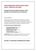 NAMS Menopause Certification Exam Prep&colon; MSCP Complete Test Bank&comma; Verified Q&As & Clinical Rationales