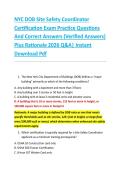 NYC DOB Site Safety Coordinator &NewLine;Certification Exam Practice Questions &NewLine;And Correct Answers &lpar;Verified Answers&rpar; &NewLine;Plus Rationale 2026 Q&A&vert; Instant &NewLine;Download Pdf   