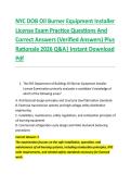 NYC DOB Oil Burner Equipment Installer &NewLine;License Exam Practice Questions And &NewLine;Correct Answers &lpar;Verified Answers&rpar; Plus &NewLine;Rationale 2026 Q&A&vert; Instant Download &NewLine;Pdf  