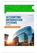 SOLUTION MANUAL FOR ACCOUNTING INFORMATION SYSTEMS 4TH EDITION BY VERNON RICHARDSON COMPREHENSIVE ALL CHAPTERS WITH DETAILED ANSWERS EXPLANATIONS REVIEW RATIONALES AND COMPLETE STUDY GUIDE 2026 2027 EDITION GRADED A &plus;&NewLine; S&NewLine;