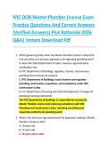 NYC DOB Master Plumber License Exam &NewLine;Practice Questions And Correct Answers &NewLine;&lpar;Verified Answers&rpar; Plus Rationale 2026 &NewLine;Q&A&vert; Instant Download Pdf   