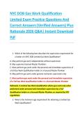 NYC DOB Gas Work Qualification &NewLine;Limited Exam Practice Questions And &NewLine;Correct Answers &lpar;Verified Answers&rpar; Plus &NewLine;Rationale 2026 Q&A&vert; Instant Download &NewLine;Pdf  