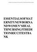 TEST BANK FOR Essentials of Maternity&comma; Newborn&comma; and Women's Health&NewLine;by Susan Ricci ISBN&colon;978-1975112646 COMPLETE GUIDE 100&percnt; VERIFIED A&plus; GRADE ASSURED&excl;&excl;&excl;&excl;NEW LATEST UPDATE&excl;&excl;&excl;&excl;&excl;&NewLine;