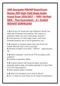 LMR Georgette PMHNP Board Exam Review PDF High-Yield Study Guide Actual Exam 2026&sol;2027 &ndash; 100&percnt; Verified Q&A &ndash; Pass Guaranteed &ndash; A&plus; Graded INSTANT DOWNLOAD