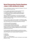 Nurse Pharmacology Practice Questions - Exam 1 &vert;100&percnt; Verified &vert;A&plus; Graded &lpar;2026&sol;2027&rpar;