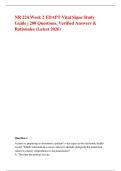 NR 224 Week 2 EDAPT Vital Signs Study Guide &vert; 200 Questions&comma; Verified Answers & Rationales &lpar;Latest 2026&rpar;