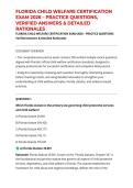 FLORIDA CHILD WELFARE CERTIFICATION EXAM 2026 &ndash; PRACTICE QUESTIONS&comma; VERIFIED ANSWERS & DETAILED RATIONALES
