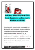 Big Data Analytics Exam &ndash; 30 Questions & Answers &vert; 4Vs&comma; Machine Learning&comma; Predictive Analytics & Industry Applications &vert; 2026&sol;2027