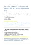 WGU D664 Final Exam Study Guide&colon; Learners and Learning Science Complete Review Notes & Accelerated Course Passing Guide