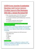 LEED Green Associate Examination &NewLine;Questions And Correct Answers &NewLine;&lpar;Verified Answers&rpar; Plus Rationales &NewLine;2026 Q&A &vert; Instant Download Pdf 