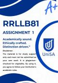 RRLLB81 ASSIGNMENT 1 SEMESTER 2 2026 QUIZ &ast;COMPLETE ANSWERS&ast; DUE DATE 20 AUGUST 2026