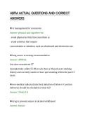 ABFM ACTUAL QUESTIONS AND CORRECT&NewLine;ANSWERS