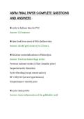 ABFM FINAL PAPER COMPLETE QUESTIONS&NewLine;AND ANSWERS&NewLine;