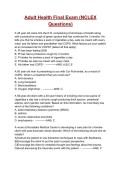 Adult Health Final Exam &lpar;NCLEX Questions&rpar; &vert;100&percnt; Verified &vert;A&plus; Graded &lpar;2026&sol;2027&rpar;