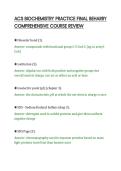 ACS BIOCHEMISTRY PRACTICE FINAL BEHARRY&NewLine;COMPREHENSIVE COURSE REVIEW