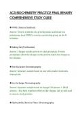 ACS BIOCHEMISTRY PRACTICE FINAL BEHARRY&NewLine;COMPREHENSIVE STUDY GUIDE